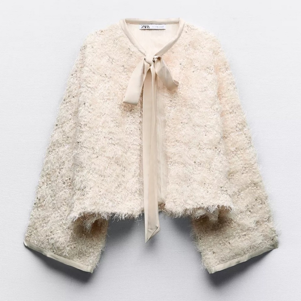 ⭐️ Zara Beaded Frayed Jacket